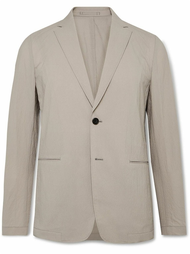 Photo: Theory - Clinton Slim-Fit Unstructured Crinkled Nylon-Blend Blazer - Gray