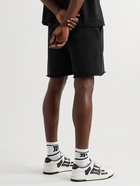 AMIRI - Wide-Leg Grosgrain-Trimmed Cotton-Jersey Drawstring Shorts - Black