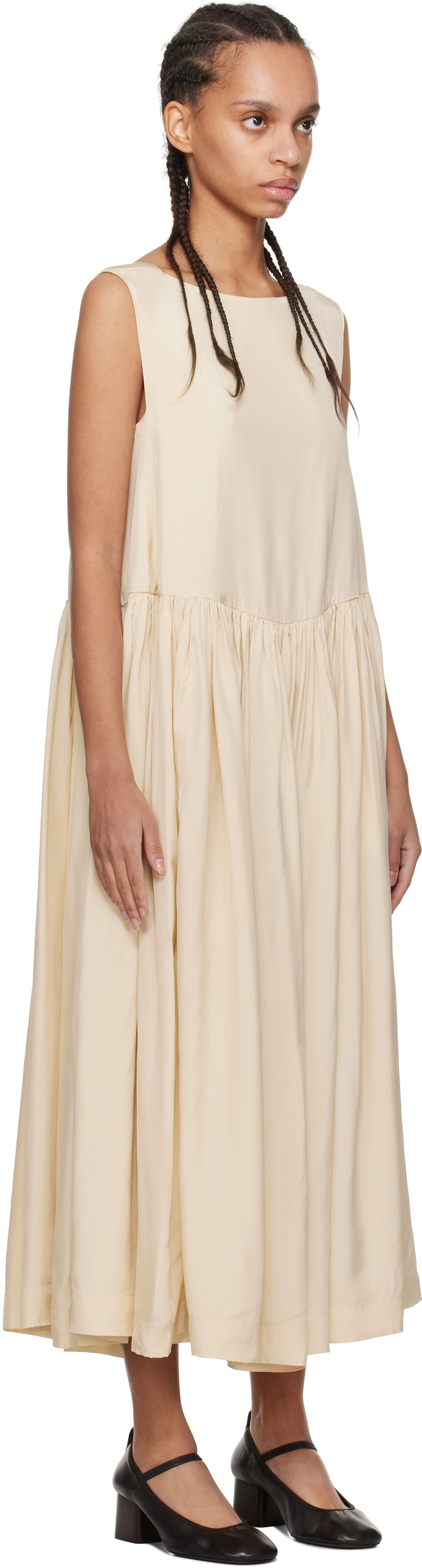 CASEY CASEY Beige Pomme Midi Dress