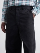 OrSlow - Straight-Leg Woven Herringbone Cotton Trousers - Black