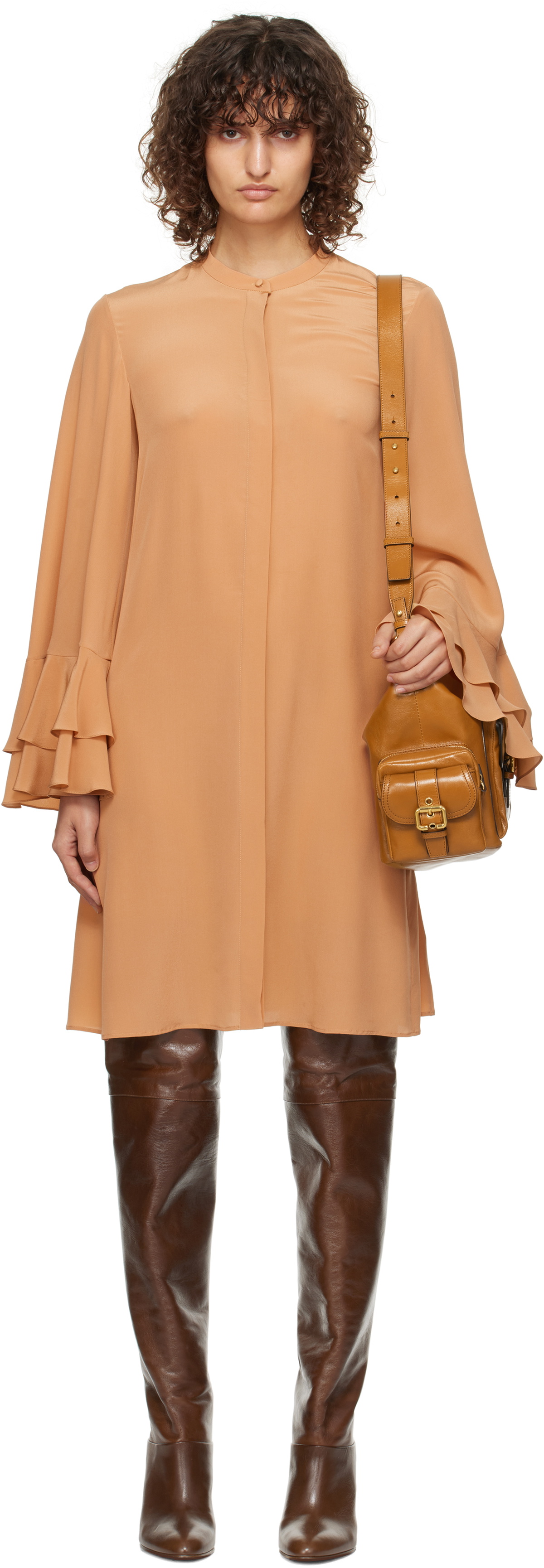 Chloé Pink Tiered Sleeve Minidress