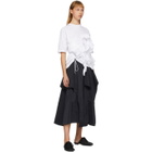 Enfold Navy Broad Random Hem Skirt
