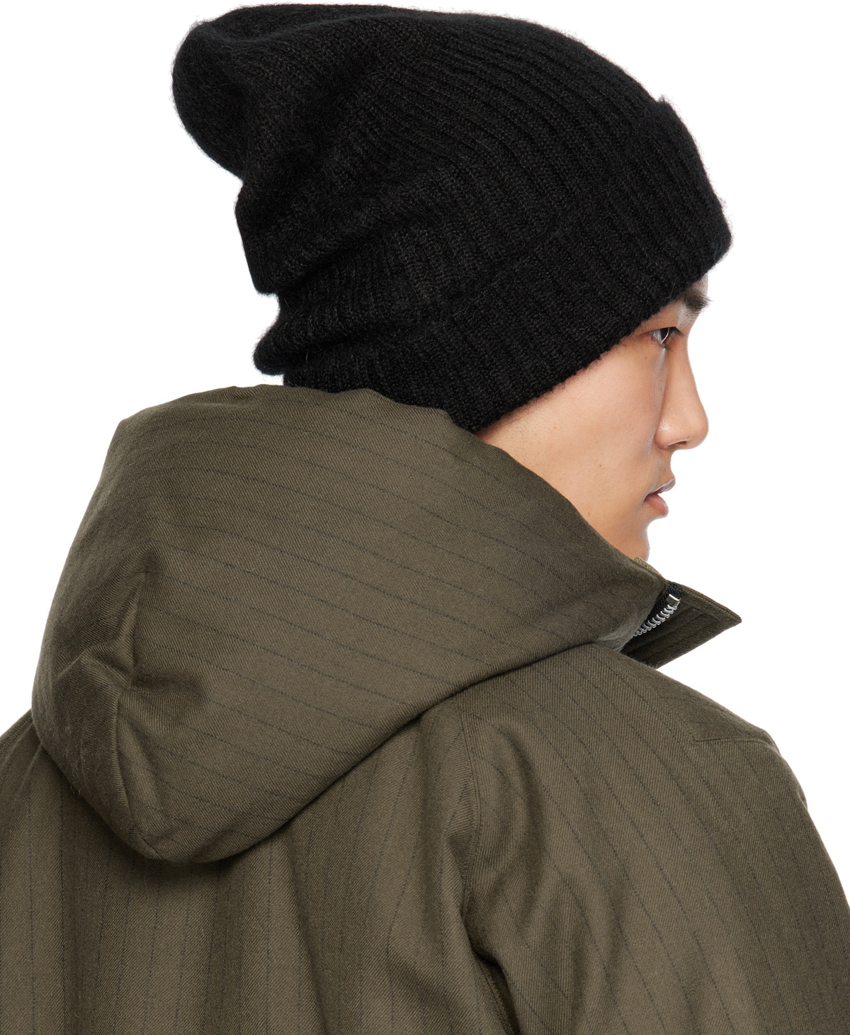 【sacai】Embroidered S Mohair Beanie Black 'S' Mohair Beanie by sacai on Sale