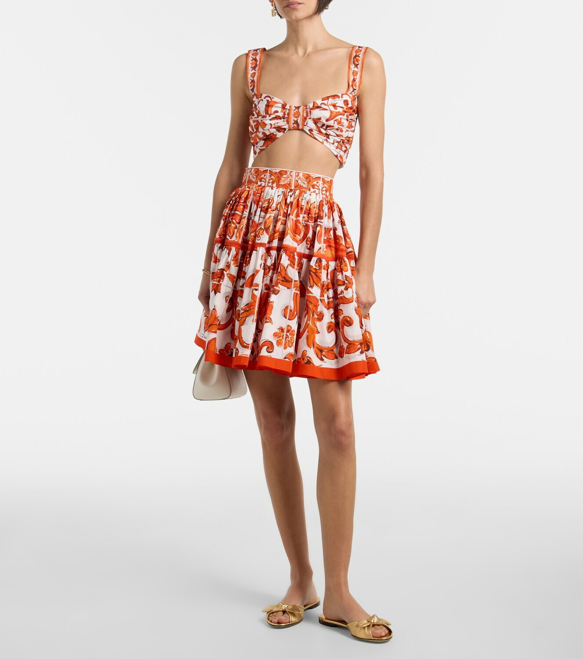 Dolce&Gabbana Majolica cotton poplin miniskirt
