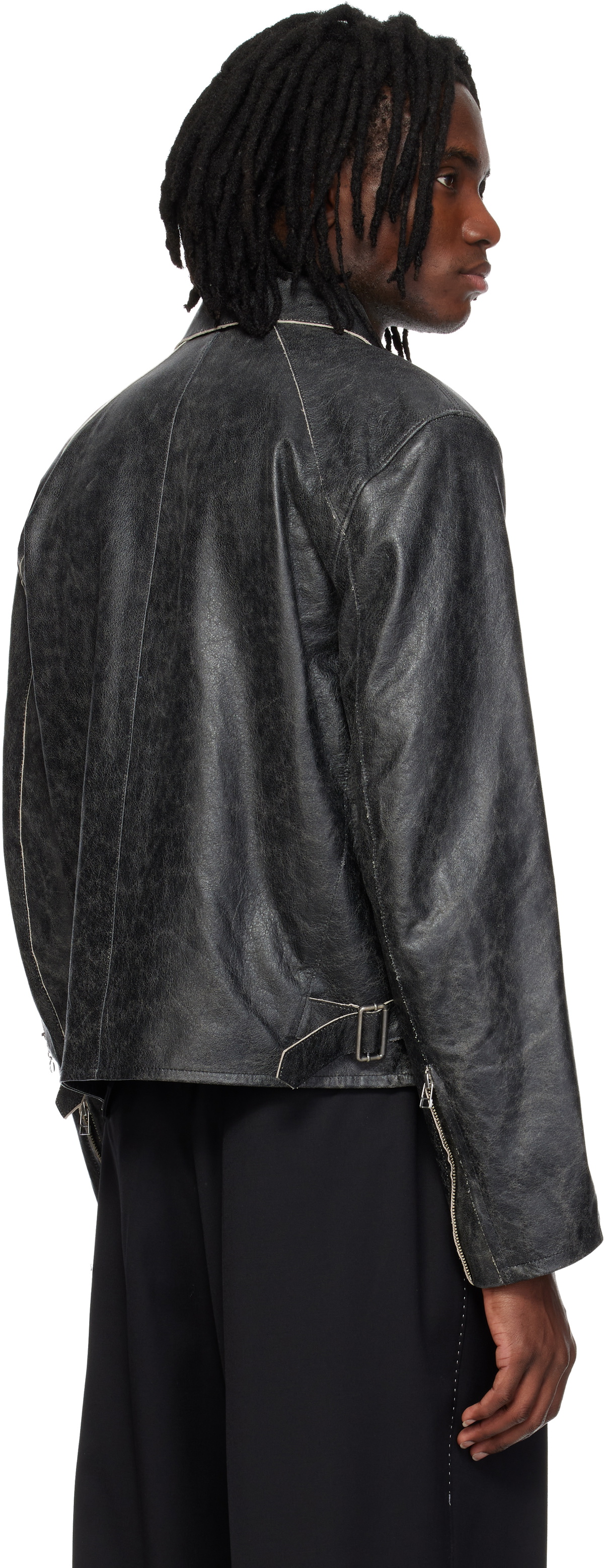 MMIC Gray Vapor Leather Jacket