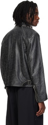 MMIC Gray Vapor Leather Jacket