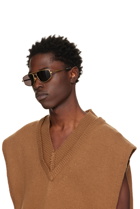 Bottega Veneta Gold Navigator Sunglasses