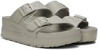 Birkenstock Gray Arizona Flex Platform Sandals