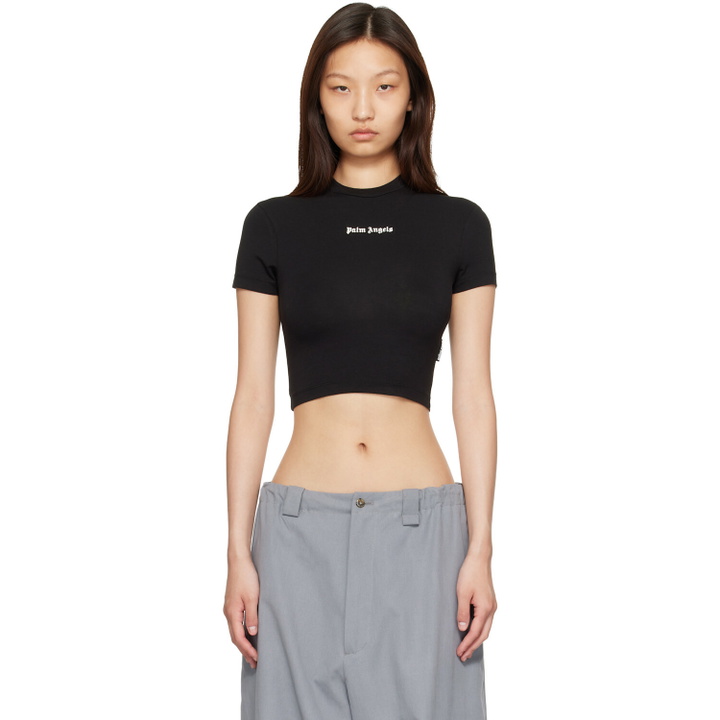 Photo: Palm Angels Black Classic Logo Baby T-shirt