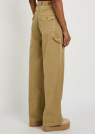 Moncler Straight-leg Cotton-twill Trousers Beige