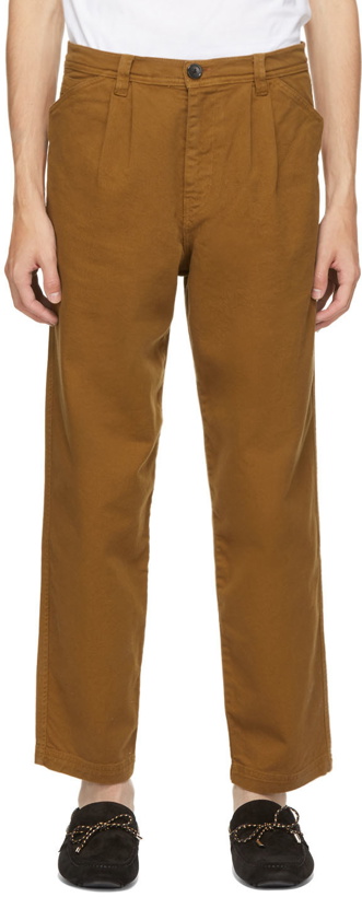 Photo: PS by Paul Smith Brown Pleated Trousers