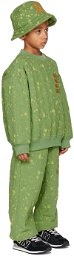 Jellymallow SSENSE Exclusive Kids Green Embroidered Sweatshirt & Lounge Pants Set