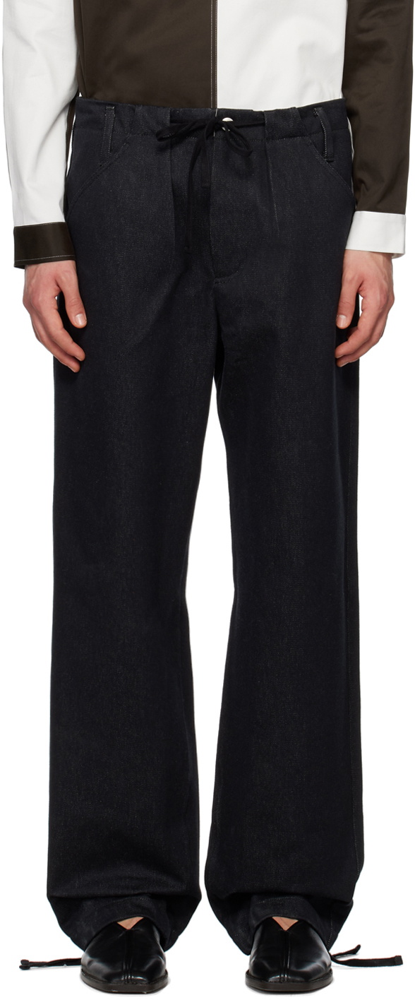 3MAN Black Drawstring Trousers