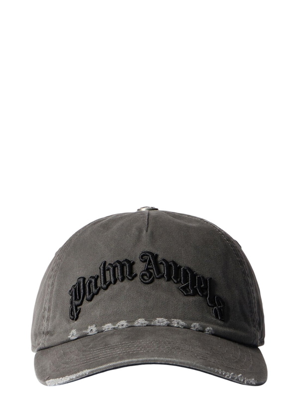 Photo: Palm Angels Curved Logo Distressed Cap