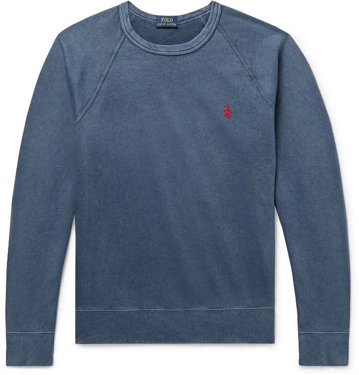 Photo: Polo Ralph Lauren - Loopback Cotton-Jersey Sweatshirt - Blue