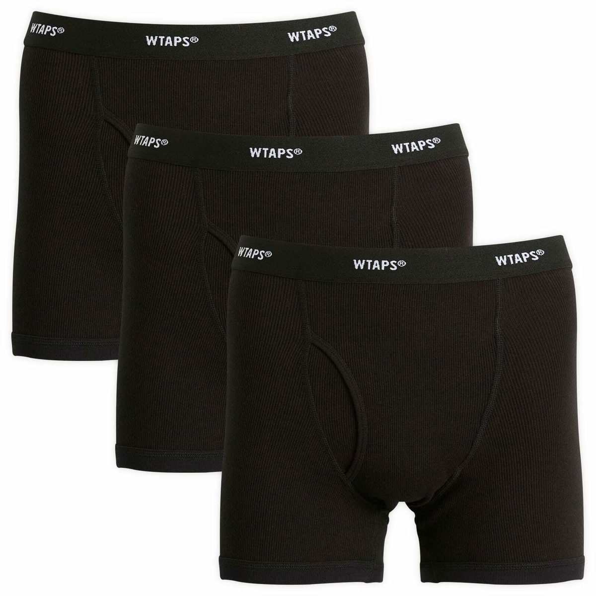 WTAPS Men's Skivvies 3-Pack Boxer Shirt in Black WTAPS
