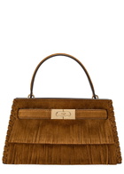 Tory Burch Lee Radziwill Mini Fringed Suede top Handle bag - Tan - One Size