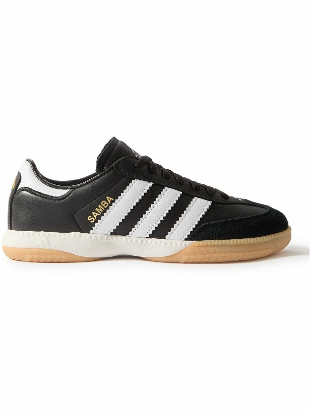 Photo: adidas Originals - Samba MN Suede-Trimmed Leather Sneakers - Black