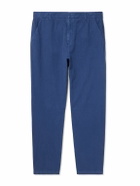 Folk - Straight-Leg Linen and Cotton-Blend Suit Trousers - Blue