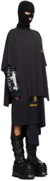 VETEMENTS Black Layered Tourist T-Shirts Midi Dress