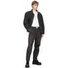 Doublet Black Silk Denim Damaged Jeans