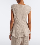 Lisa Yang Signy cable-knit peplum cashmere top