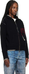 Andersson Bell Black Heart Logo Zip-Up Hoodie