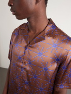 Frescobol Carioca - Roberto Printed Silk Shirt - Brown