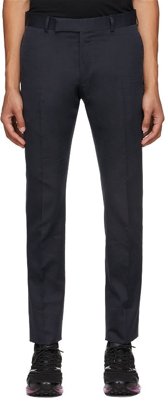 Photo: Dunhill Navy Single Pleat Trousers