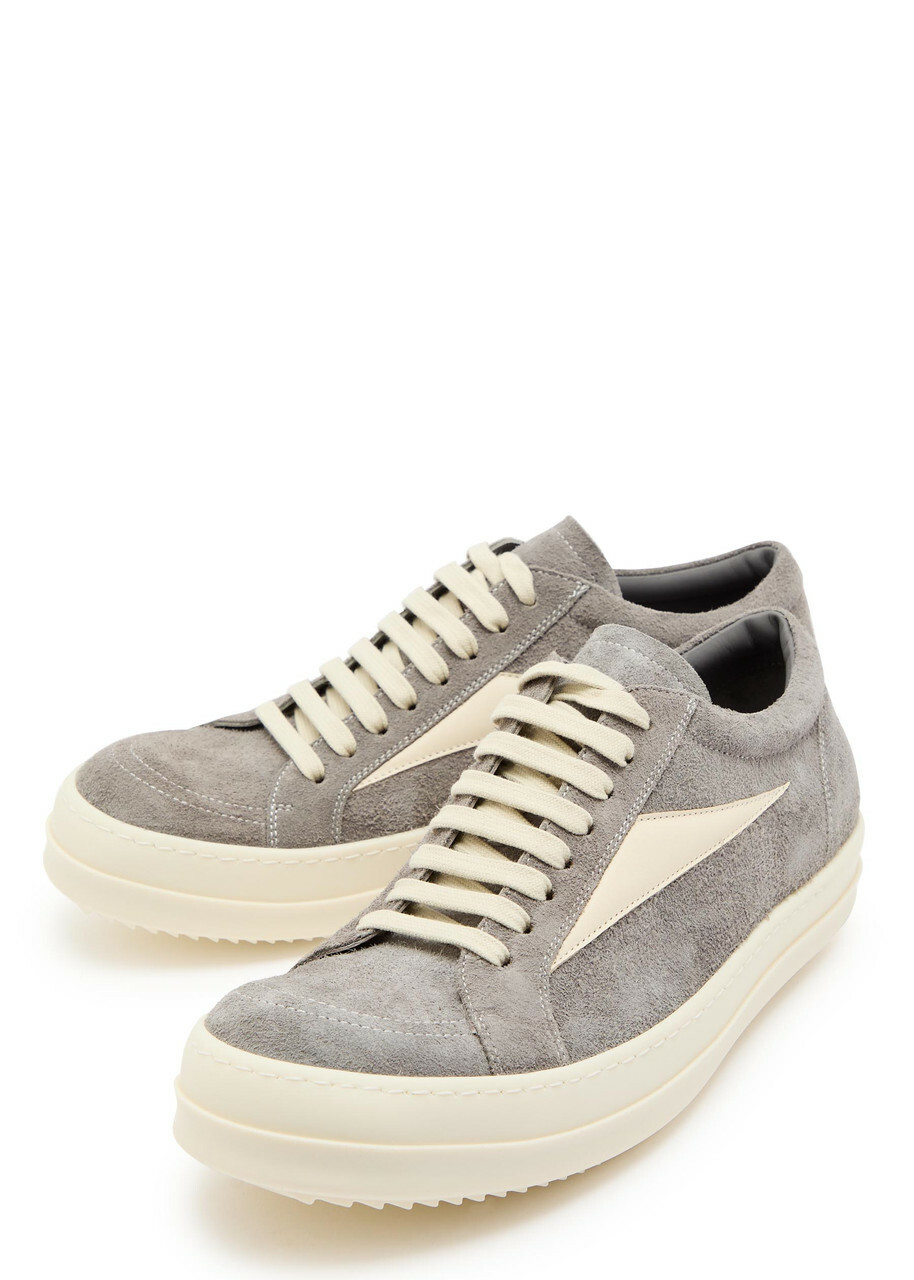 Rick Owens Vintage Panelled Brushed Suede Sneakers Grey