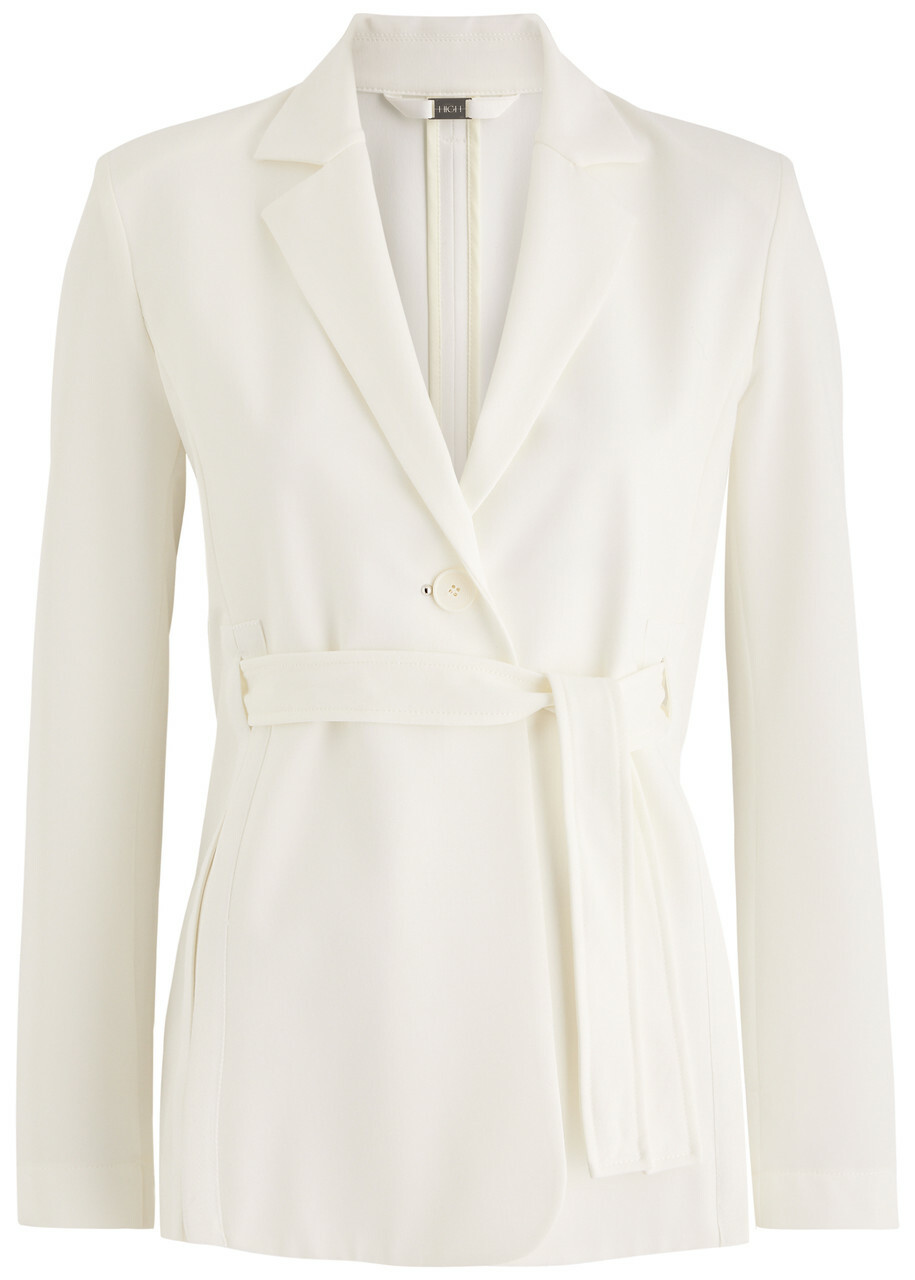 High Obedient Belted Jersey Blazer Cream