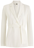 High Obedient Belted Jersey Blazer Cream