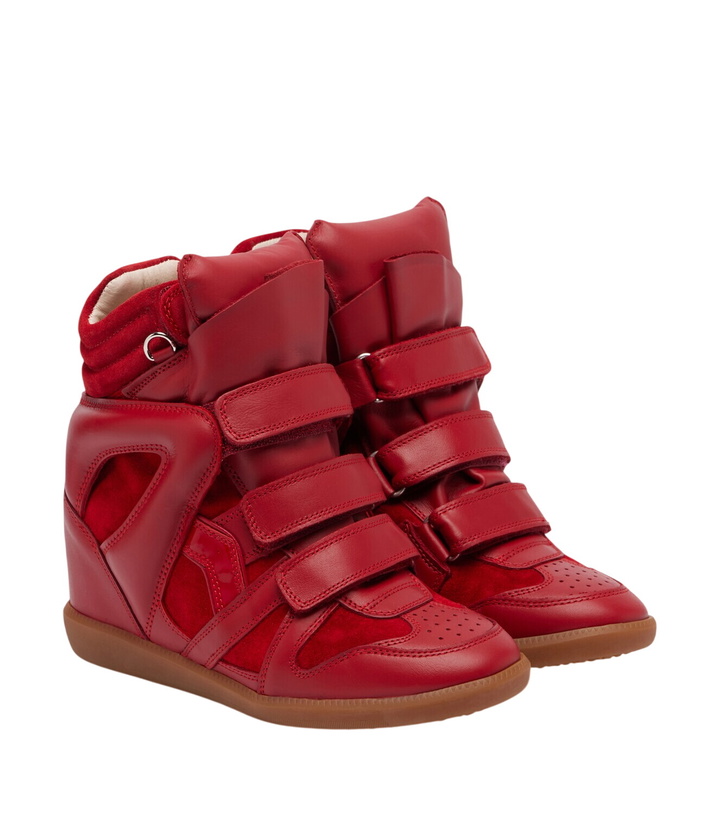 Photo: Isabel Marant Beckett leather and suede wedge sneakers