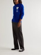 AMI PARIS - Intarsia Wool Sweater - Blue