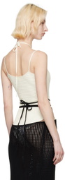 ANDREĀDAMO Off-White Sleeveless Bodysuit