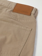 Canali - Straight-Leg Cotton-Blend Twill Trousers - Neutrals