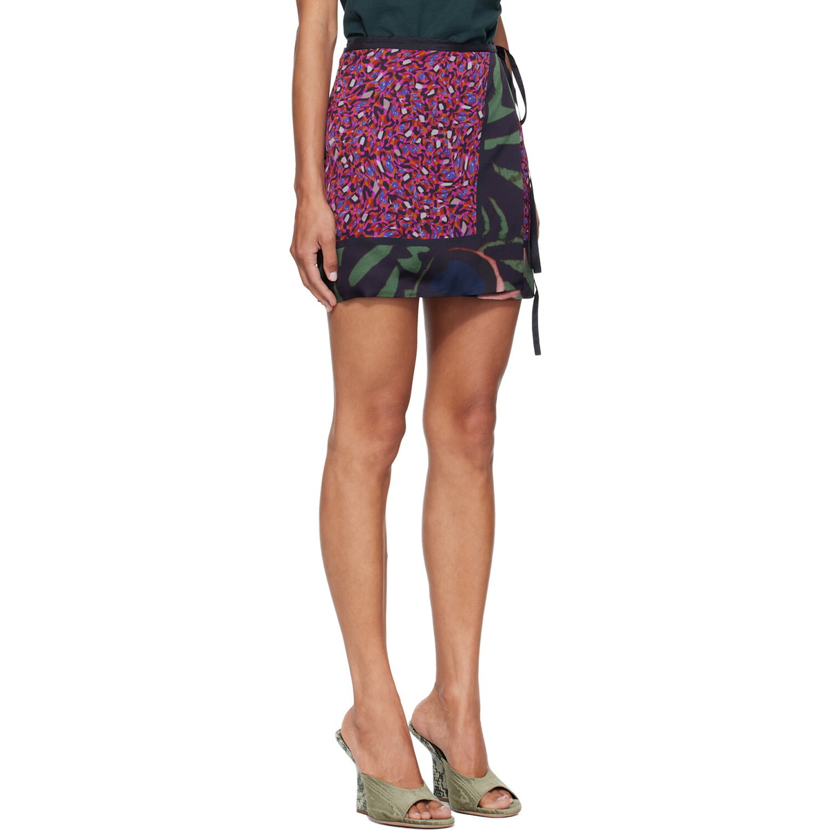 Dries Van Noten Multicolor Printed Wrap Miniskirt