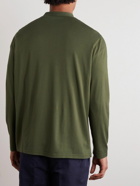 Kiton - Cotton and Cashmere-Blend Jersey Henley T-Shirt - Green