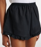 Hunza G Frill cotton poplin shorts