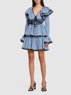 ETRO - Ruffled Cotton Poplin Mini Dress