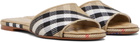 Burberry Tan Check Sloane Slides