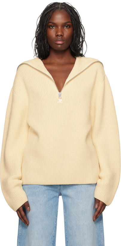 Photo: Courrèges Off-White Ribbed Wool Hoodie