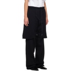 sacai Black Cotton Jersey Lounge Pants