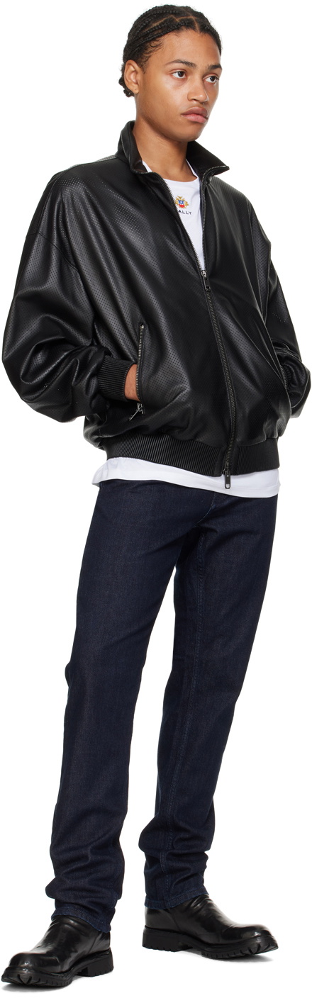 Bally Black Adrien Brody Edition Lightweight Leather Jacket Bally