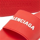 Balenciaga Men's Logo Pool Slide in Red/White