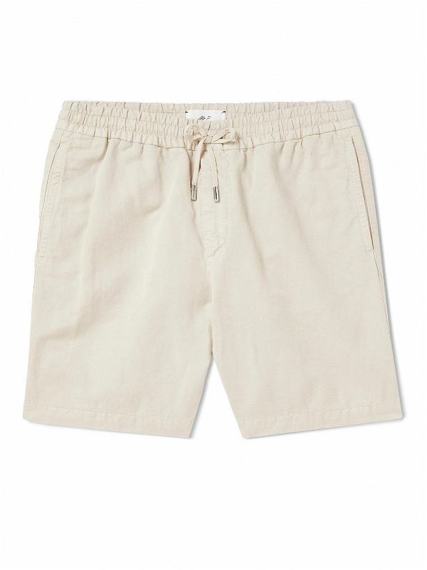 Photo: Mr P. - Straight-Leg Cotton and Linen-Blend Twill Drawstring Shorts - Neutrals
