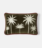 Les-Ottomans Embroidered cotton velvet cushion