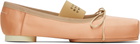 MM6 Maison Margiela Pink Satin Pointe Logo Ballerina Flats