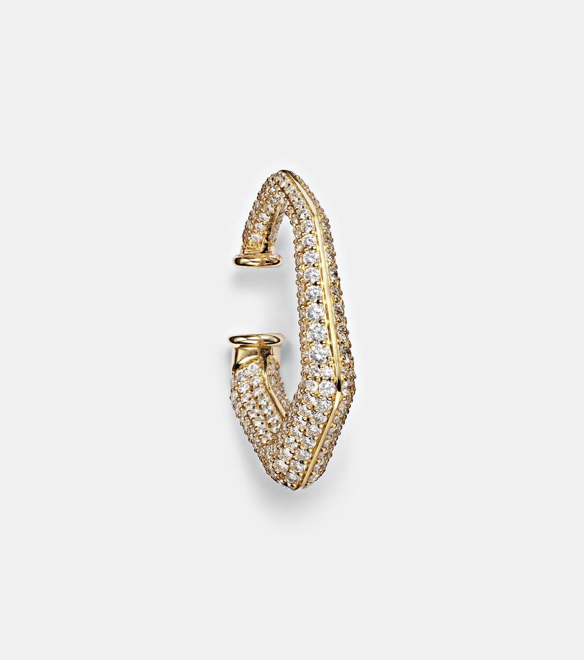 Ananya Carved 18kt gold ear cuff with diamonds