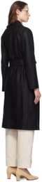 Harris Wharf London Black Belted Long Coat
